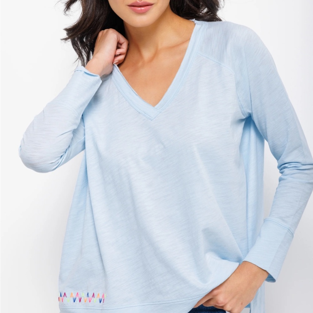 Lisa Todd NWT long sleeve beach tee size Large Ice